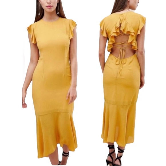 HOPE & IVY Dresses & Skirts - HOPE & IVY Women’s Elegant Yellow Ruffle Dress